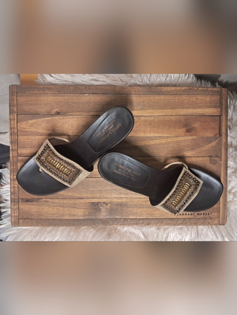 Donald J. Pliner Fifi Metallic Slide Sandals Size 11